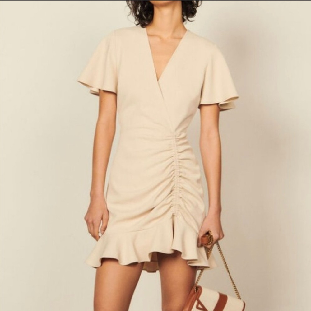 Sandro Albi Ruffle-Trim Mini Dress